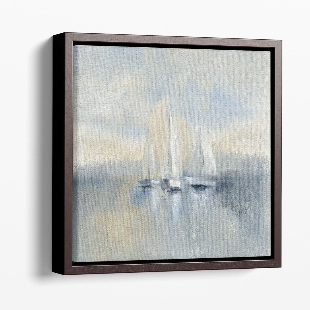 Abstract coastal wall art with soft tones