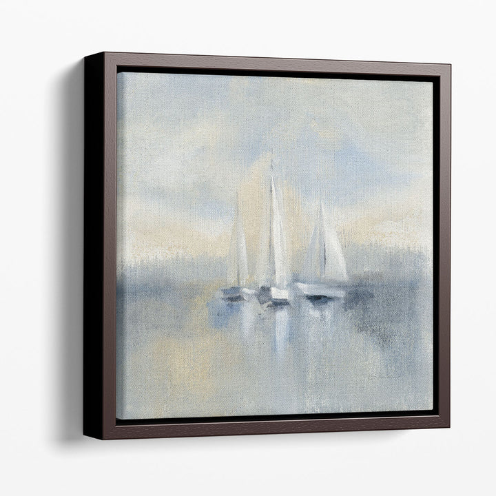 Abstract coastal wall art with soft tones