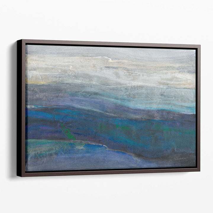 Bold blue and neutral art print