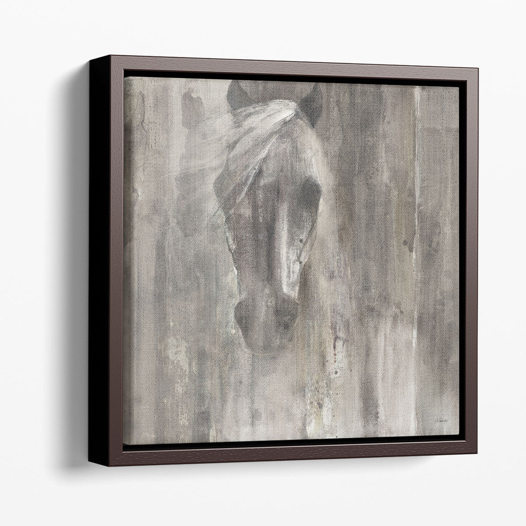 Abstract wall painting of a horse in motion