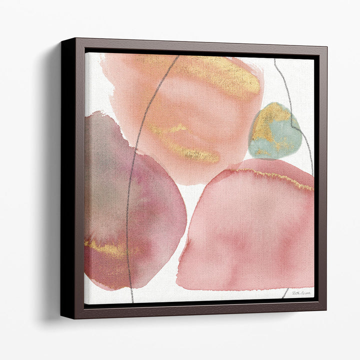 Minimalist print with pink brushstrokes