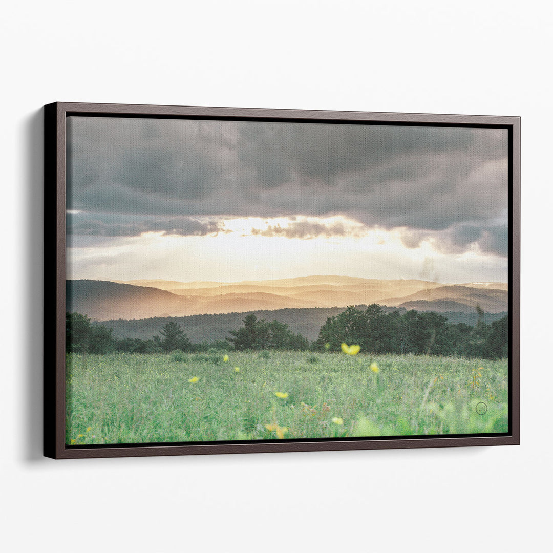 Cloud wall decor with soft gray tones above field