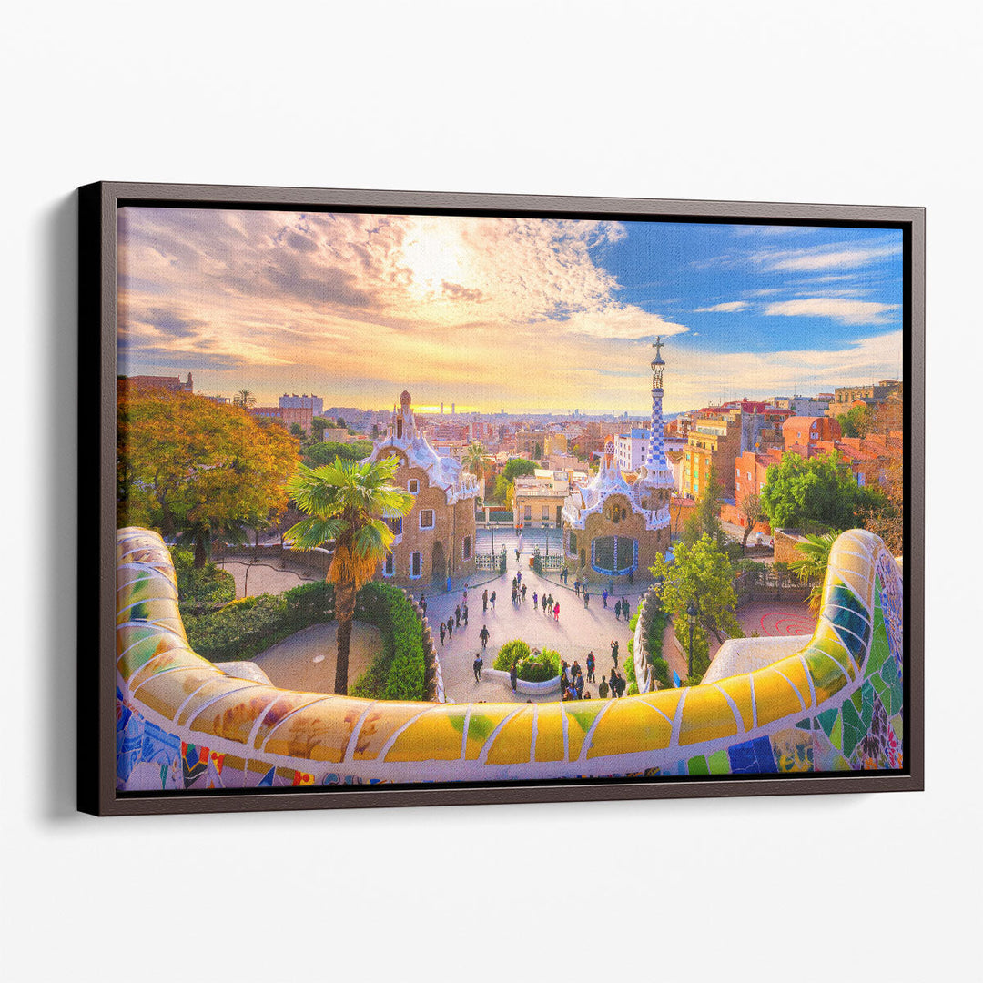 A View of the City Barcelona, Spain from Park Guell - Canvas Print Wall Art