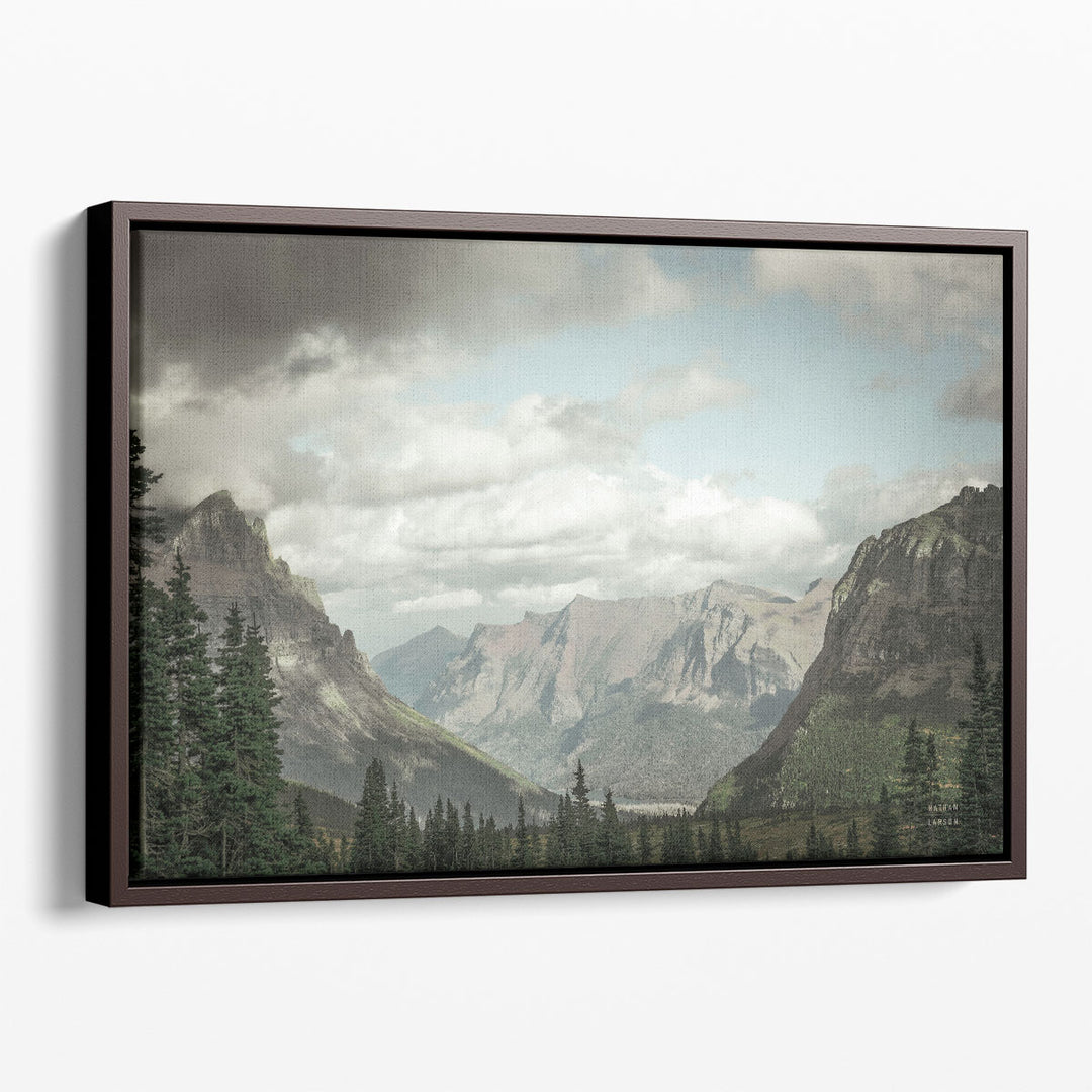 Mountain photo canvas wall art with natural tones