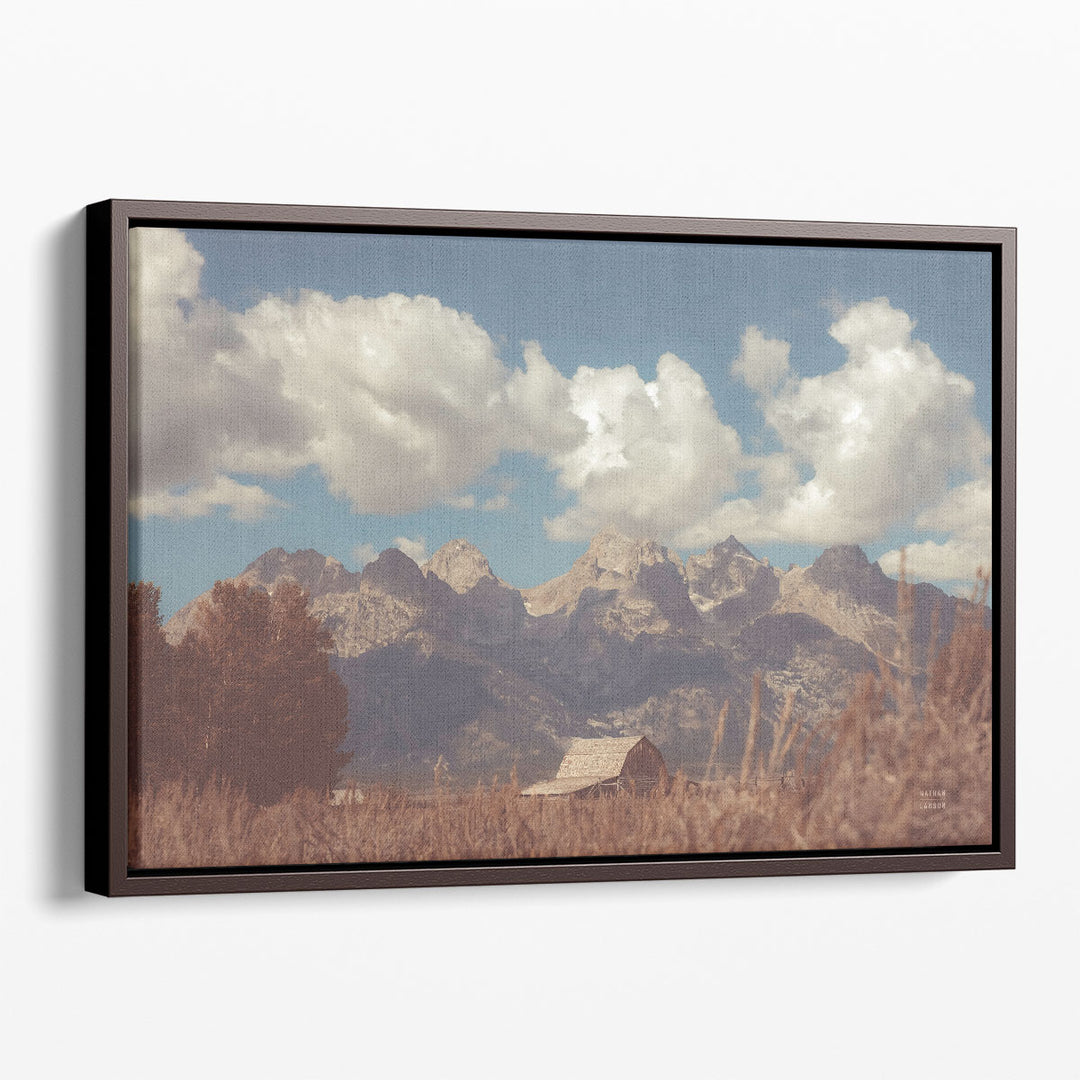 White cloud wall art over mountains
