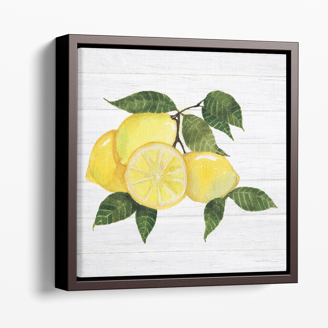 Yellow Lemon Wall Decor bright citrus slice illustration