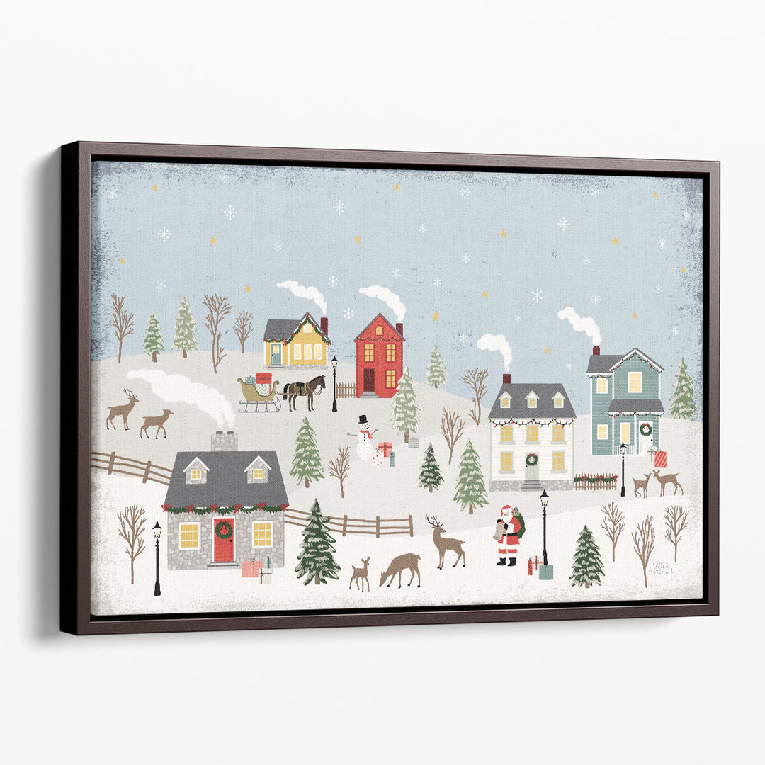Christmas Village II Neutral - Canvas Print Wall Art