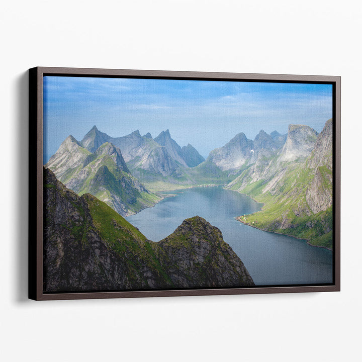 Scenic landscape photography print for living room view