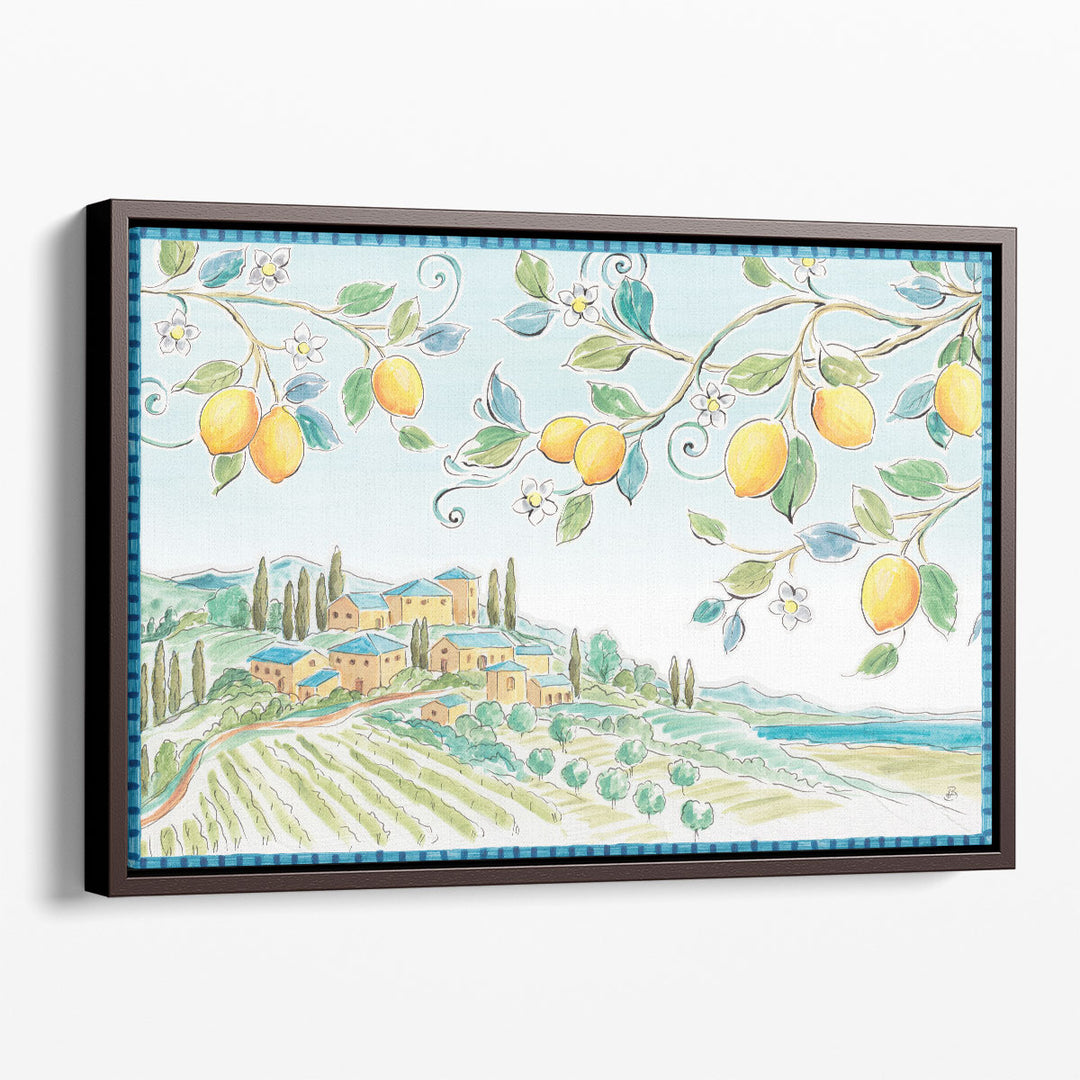 Yellow fruit wall decor with lemons and greenery