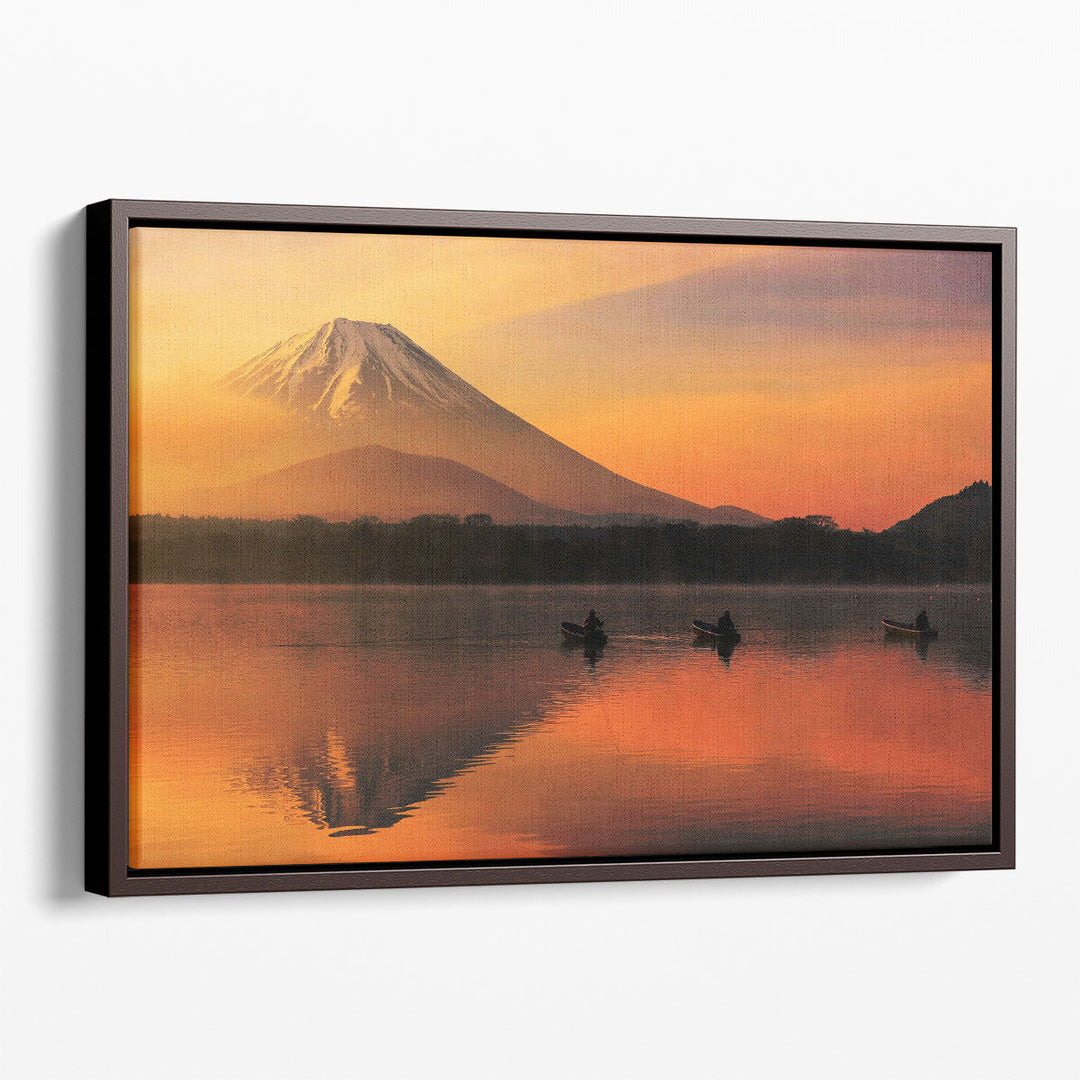 Sunrise wall art, golden light over ridgeline