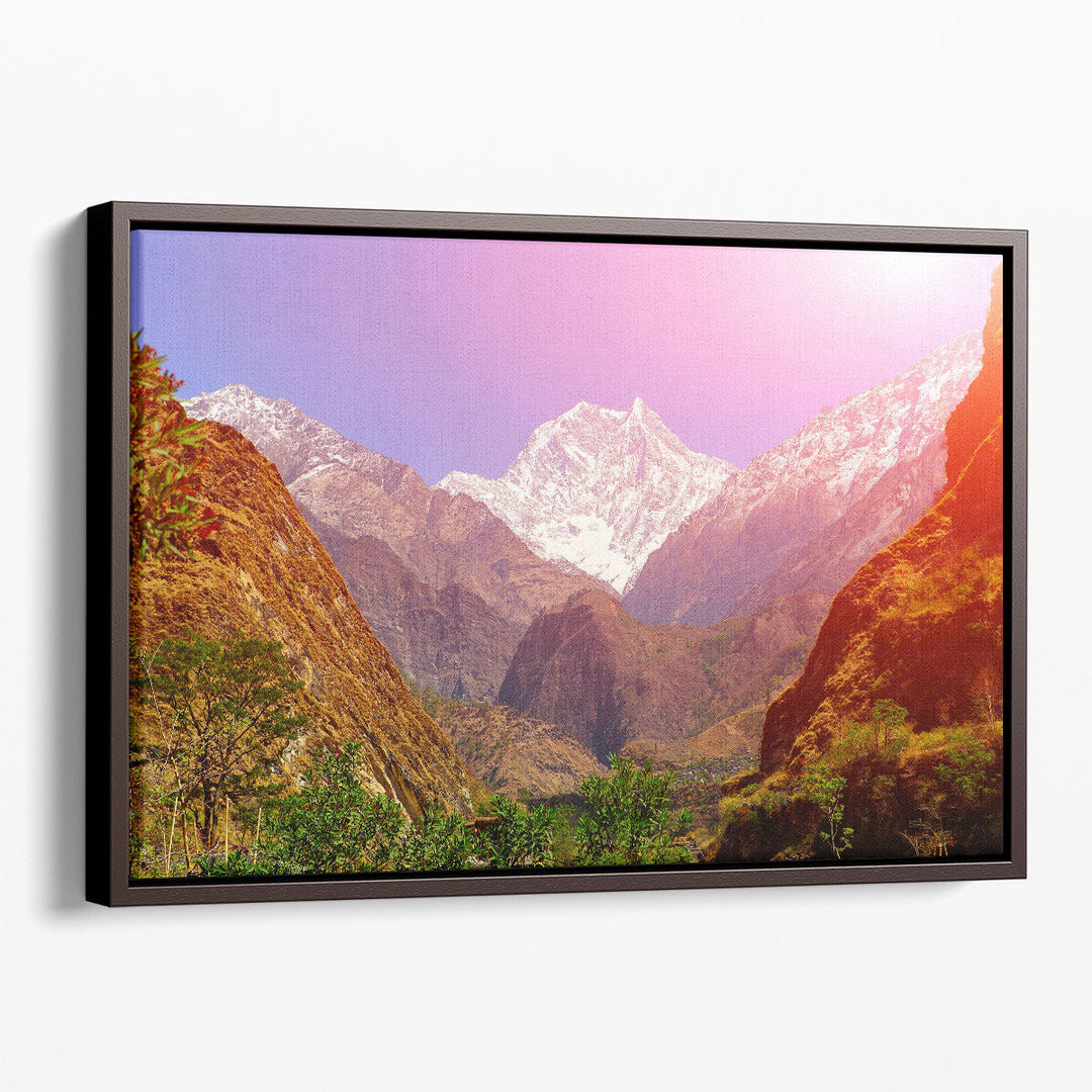 Snow Capped Himalayas - Canvas Print Wall Art