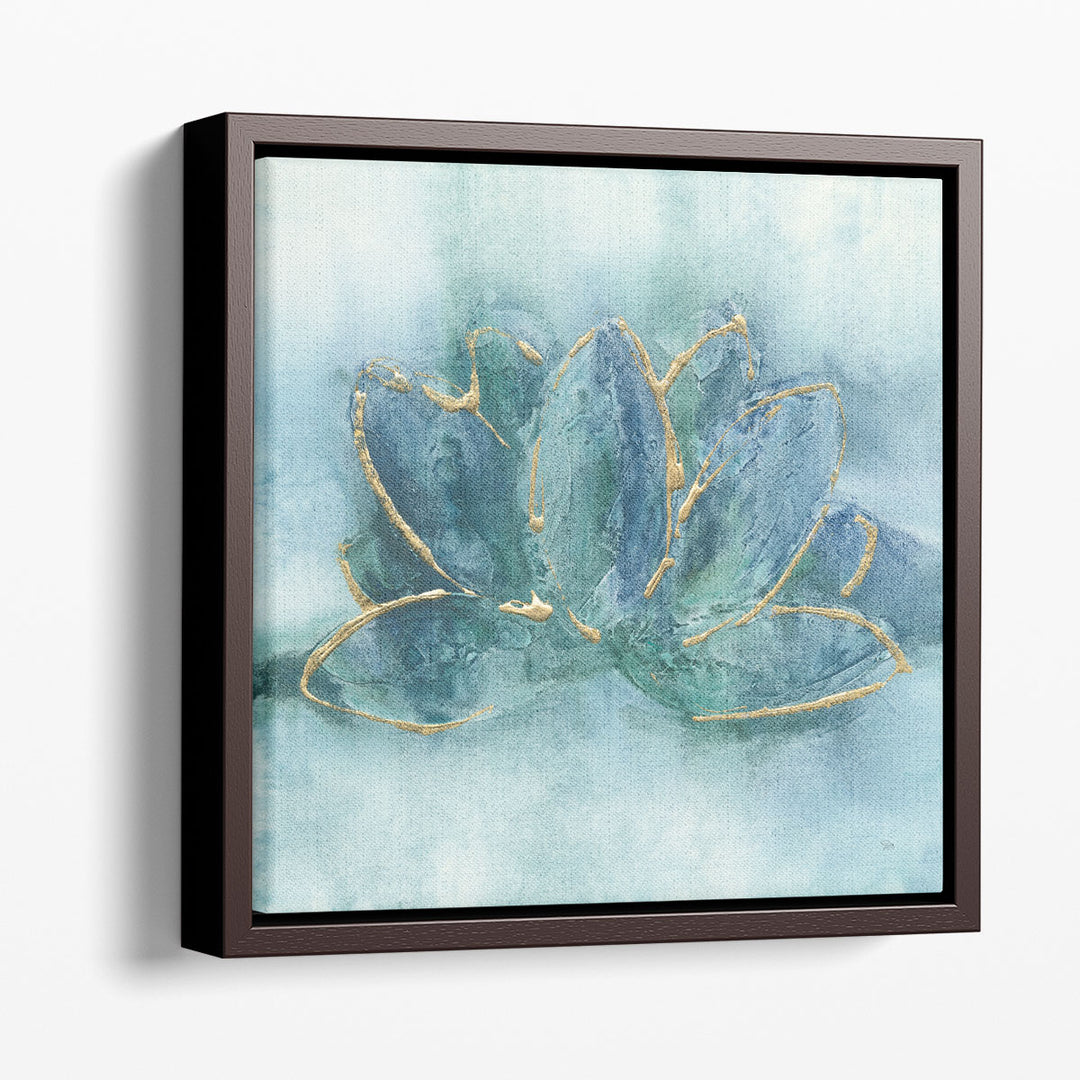 Abstract floral painting swirling blue petals