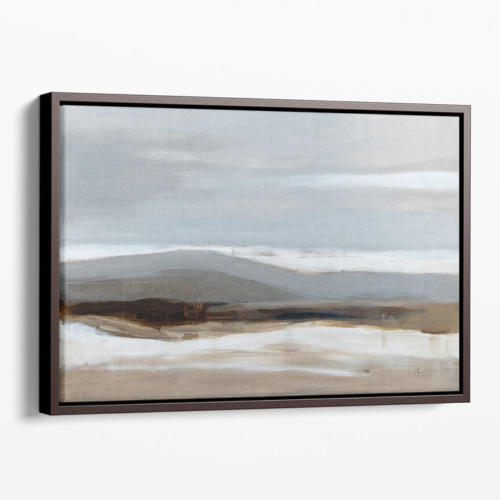 Neutral abstract canvas wall art with winter design