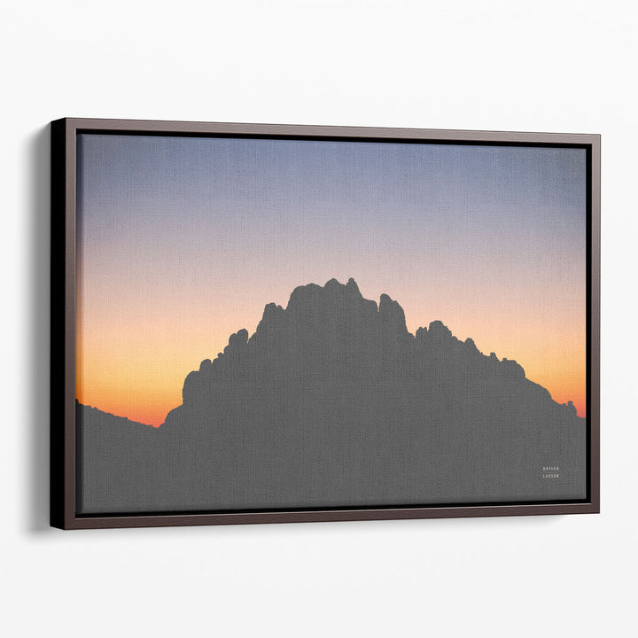Sunset canvas print with soft blue and neutral light