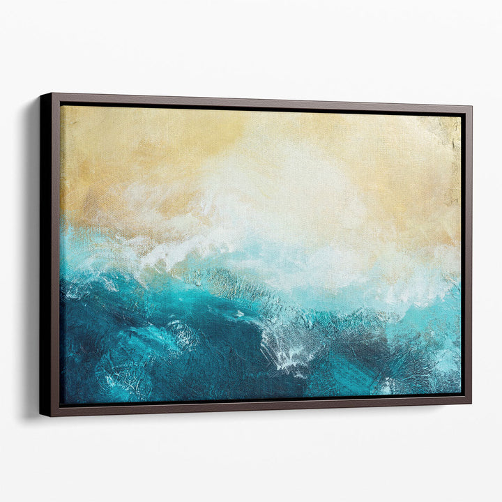 Beach canvas with ocean inspired abstract design