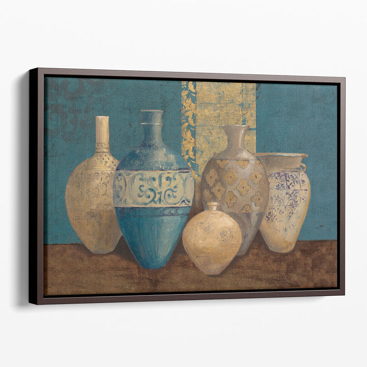still life prints – blue and brown urn motif