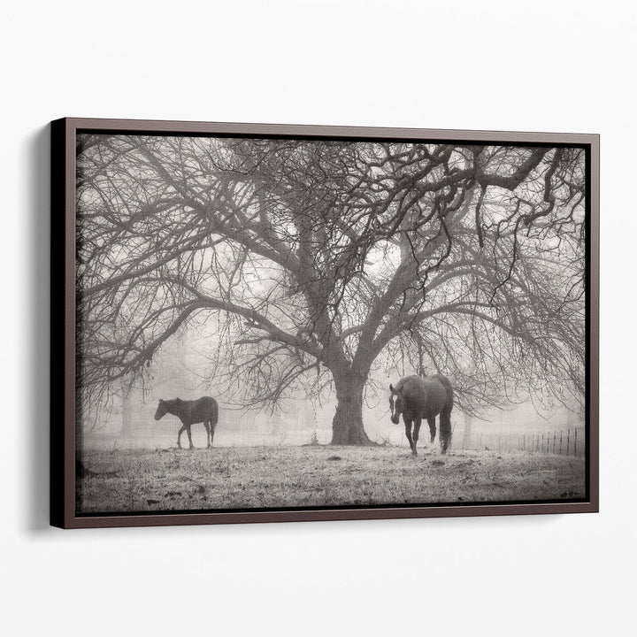 Animal wall art, wildlife beneath fall tree