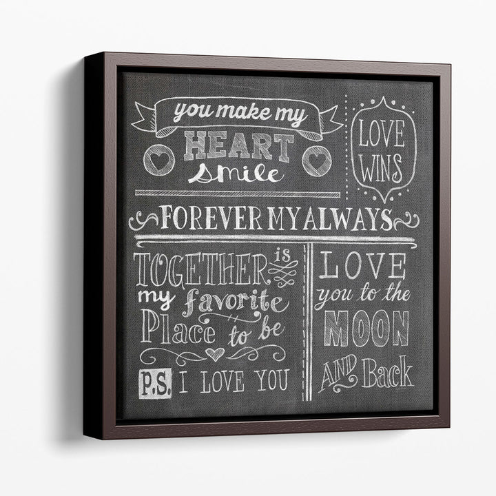 Inspiration Chalkboard I Black and White - Canvas Print Wall Art