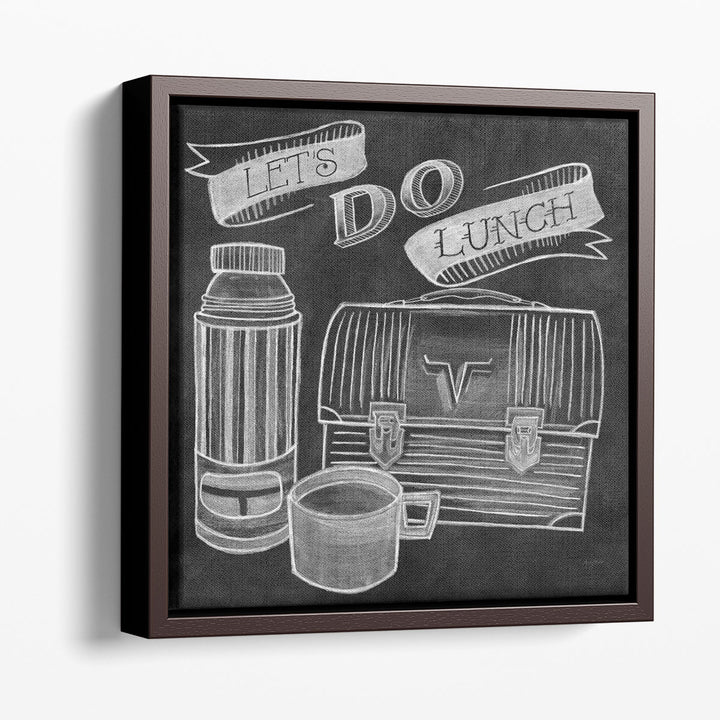 Lets Do Lunch Chalk Black and White - Canvas Print Wall Art