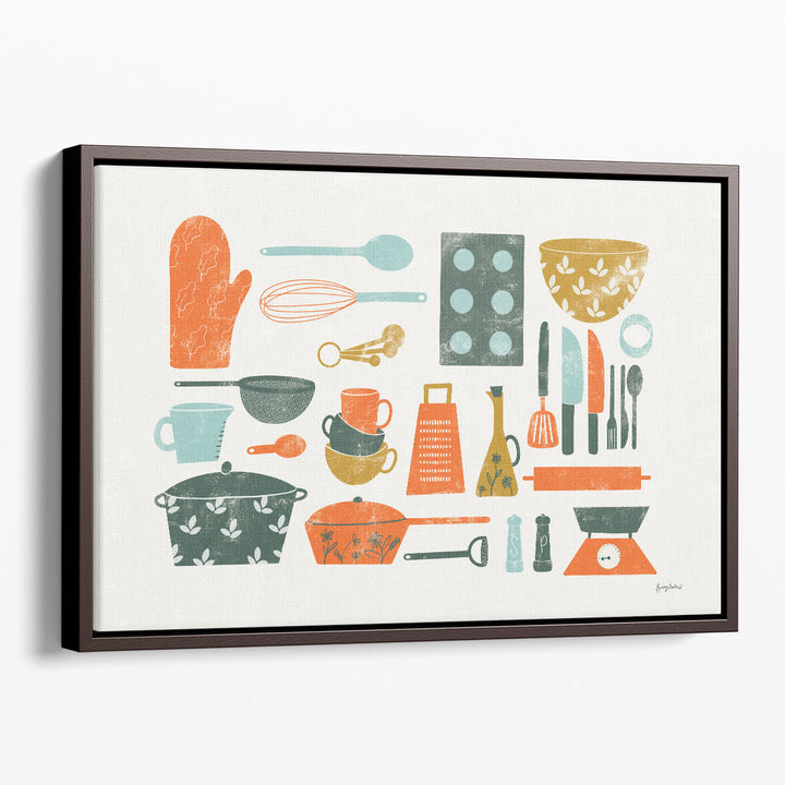 retro wall decor – orange oven mitt illustration