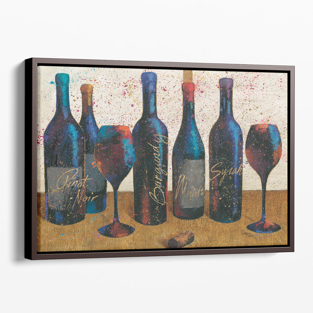 painterly bottles and wine brushstroke scene