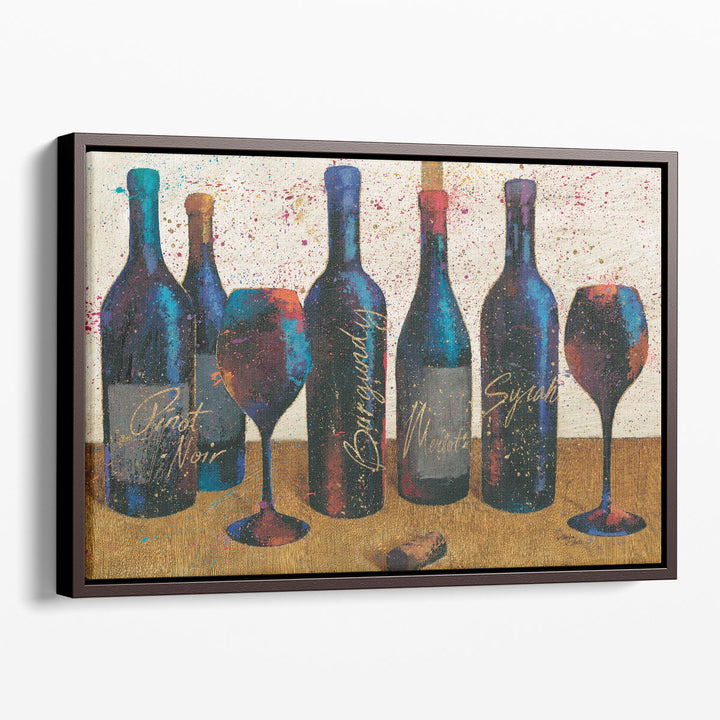 painterly bottles and wine brushstroke scene