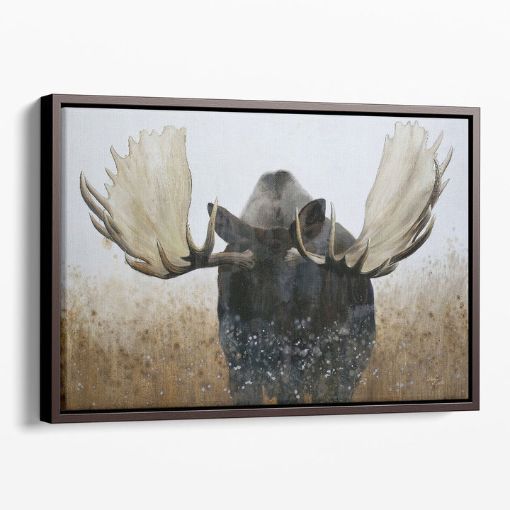 Abstract Animal Wall Art – modern moose design with earthy tones