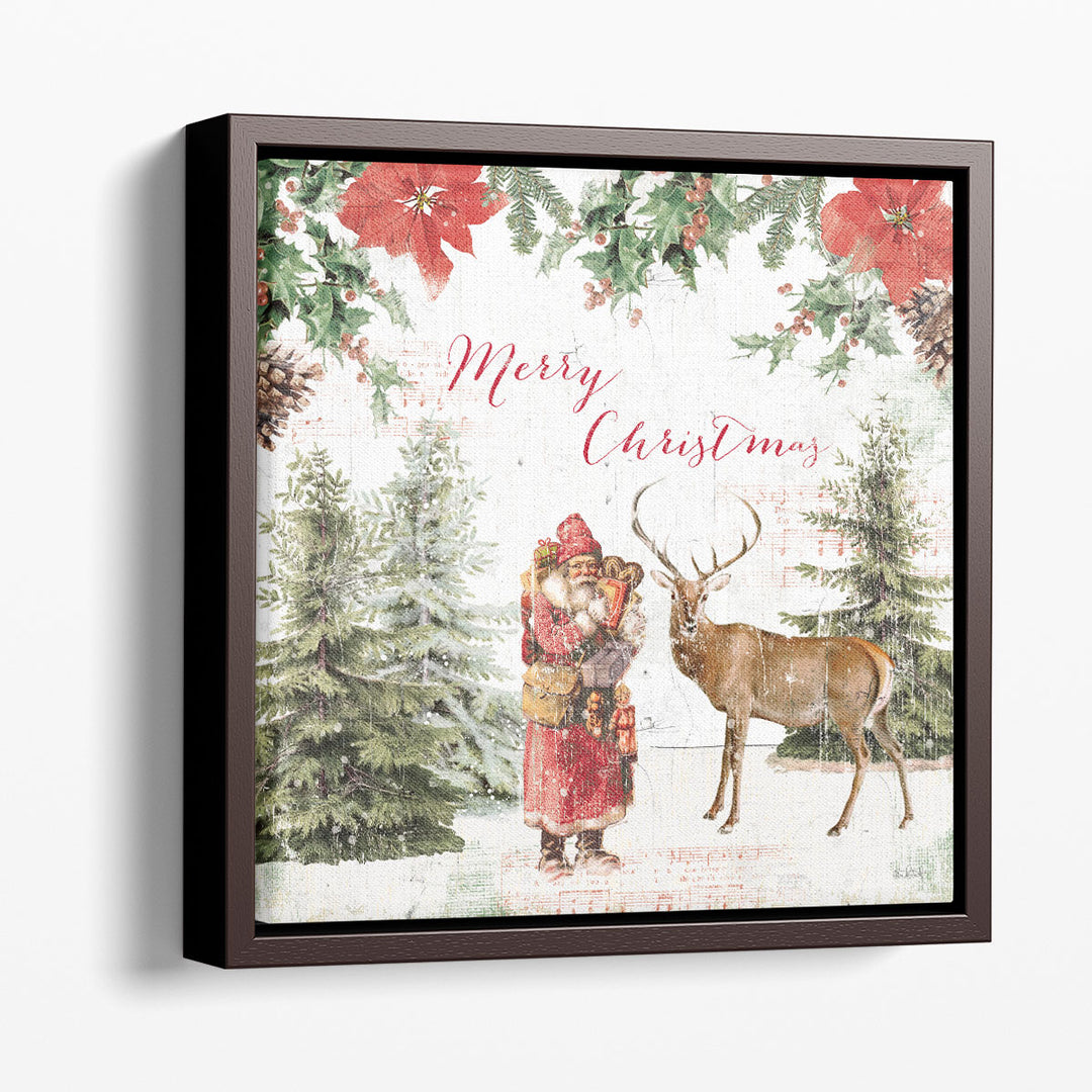 Wooded Holiday III Merry Christmas - Canvas Print Wall Art