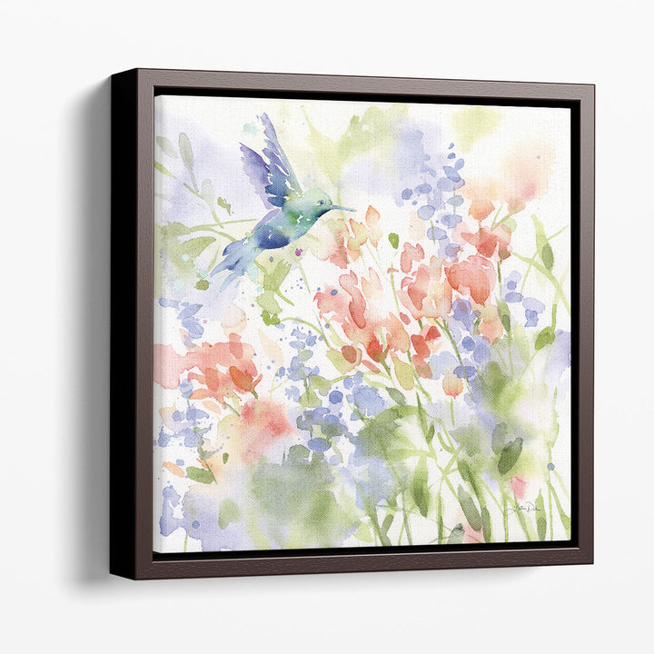 Watercolor floral blossoms and leaves