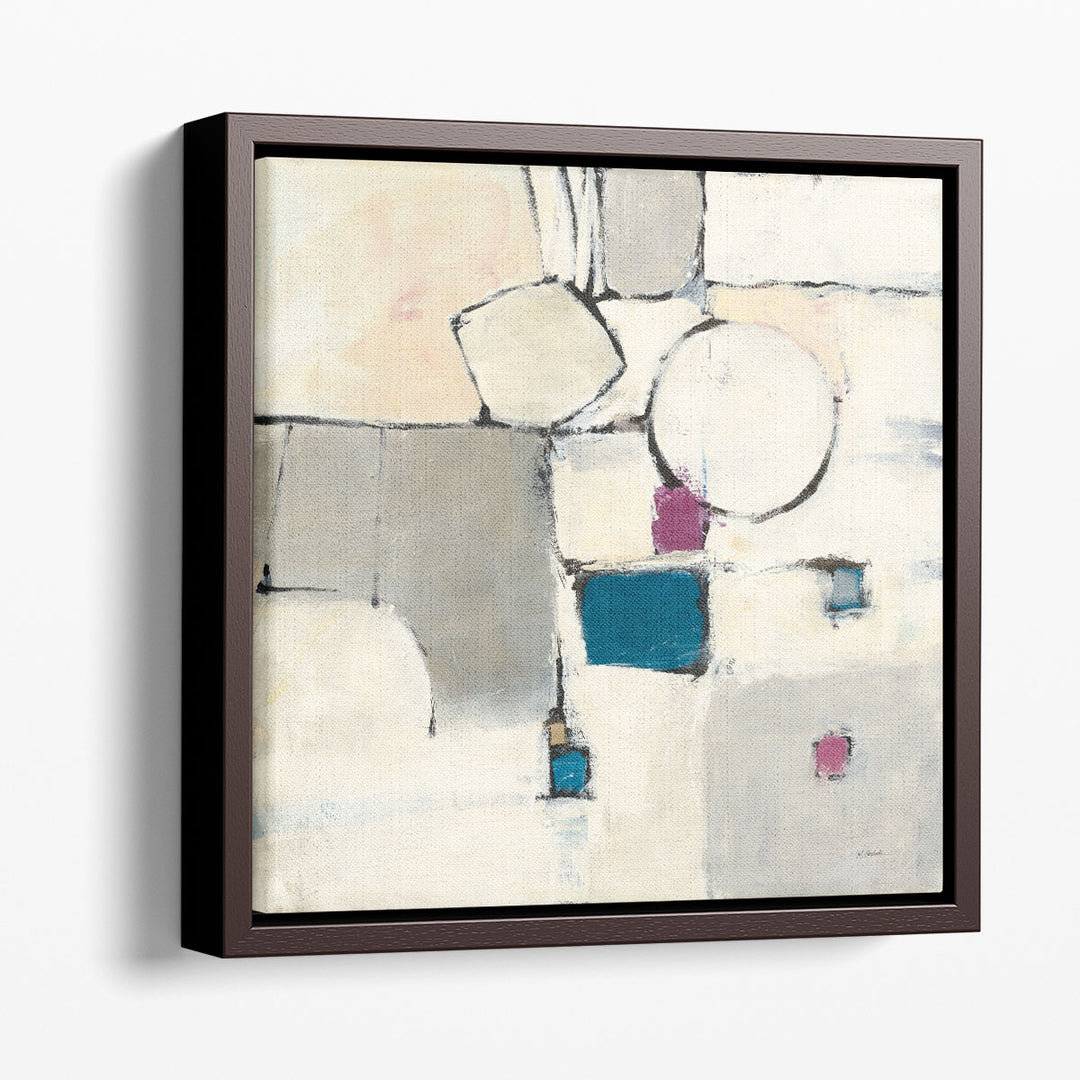Geometric Canvas Art – modern white and beige abstract shapes