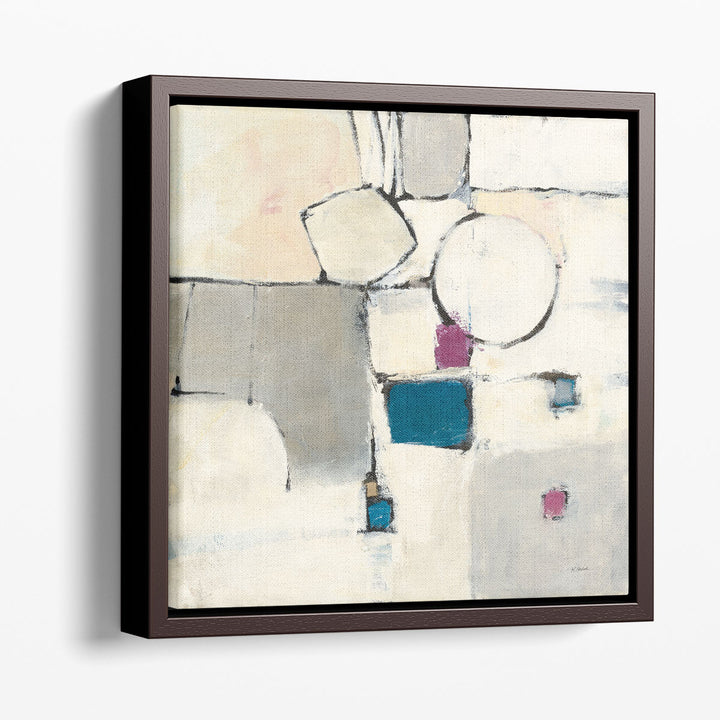 Geometric Canvas Art – modern white and beige abstract shapes