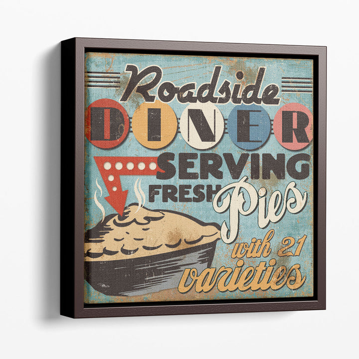 Retro Pie Shop Wall Art colorful typography sign