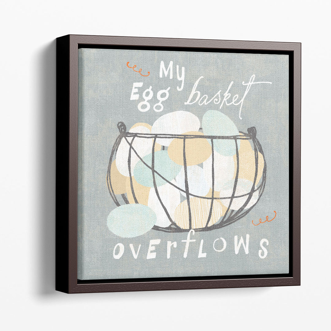 Large Modern Canvas Prints for Kitchen – minimalist egg in basket