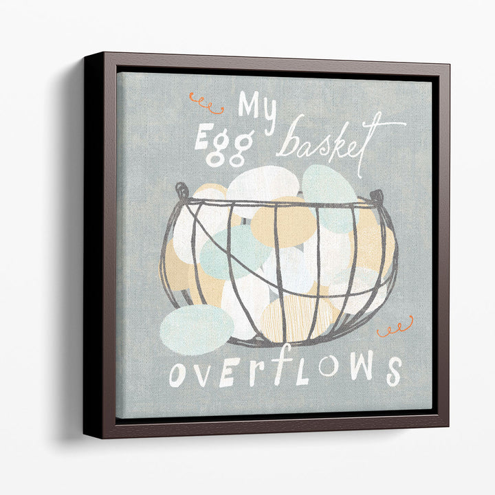 Large Modern Canvas Prints for Kitchen – minimalist egg in basket