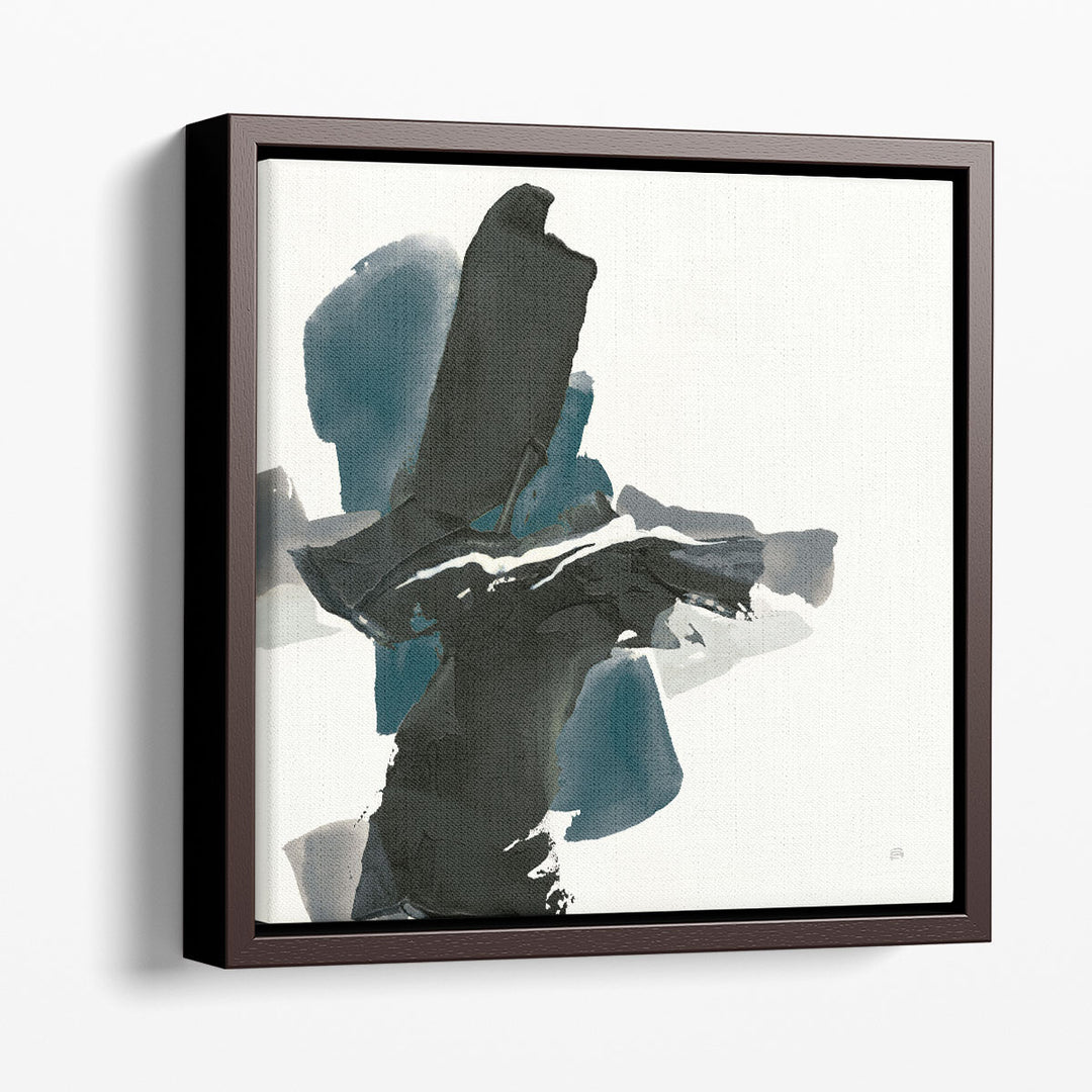 Black and Dark Teal IV - Canvas Print Wall Art