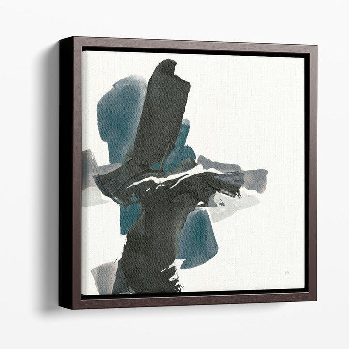 Black and Dark Teal IV - Canvas Print Wall Art