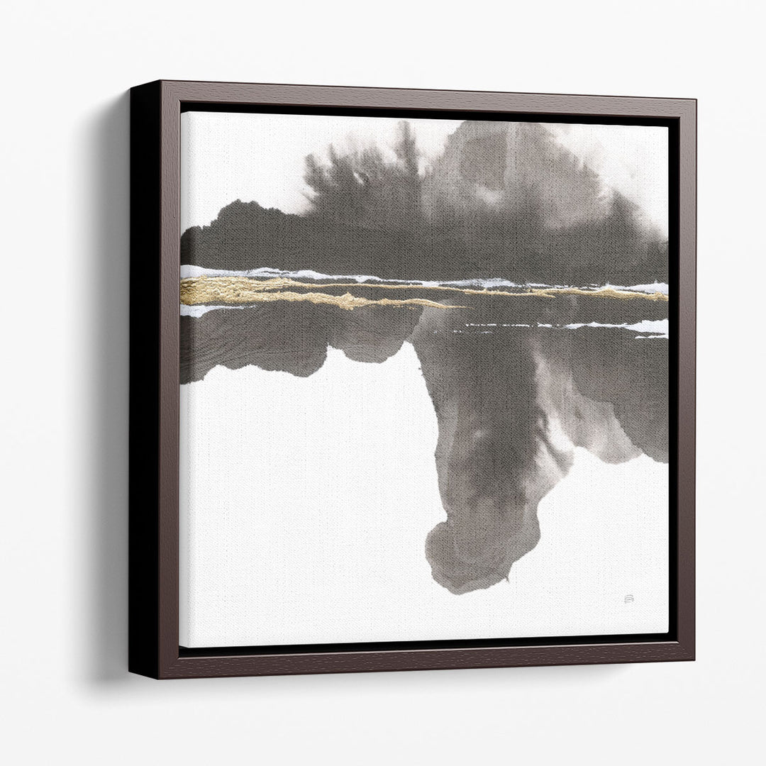 Mountain Reflection Black and White - Canvas Print Wall Art
