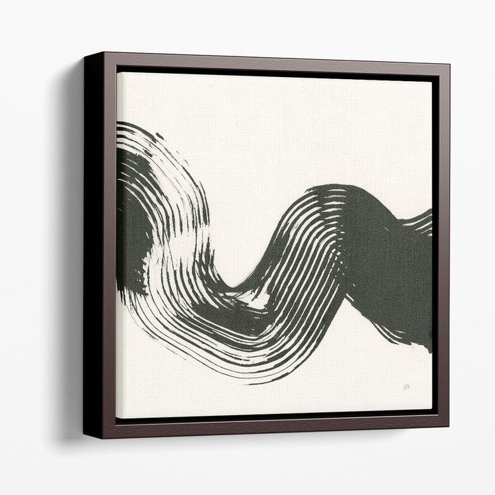 Brushed V Black and White - Canvas Print Wall Art