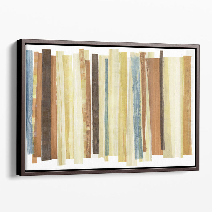 Contemporary prints with blue and brown tones