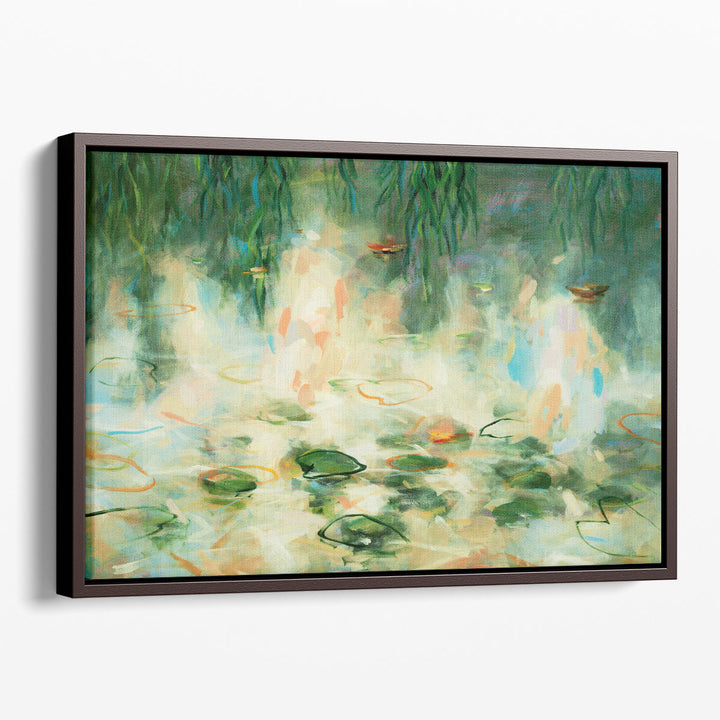 Nature canvas painting on neutral background