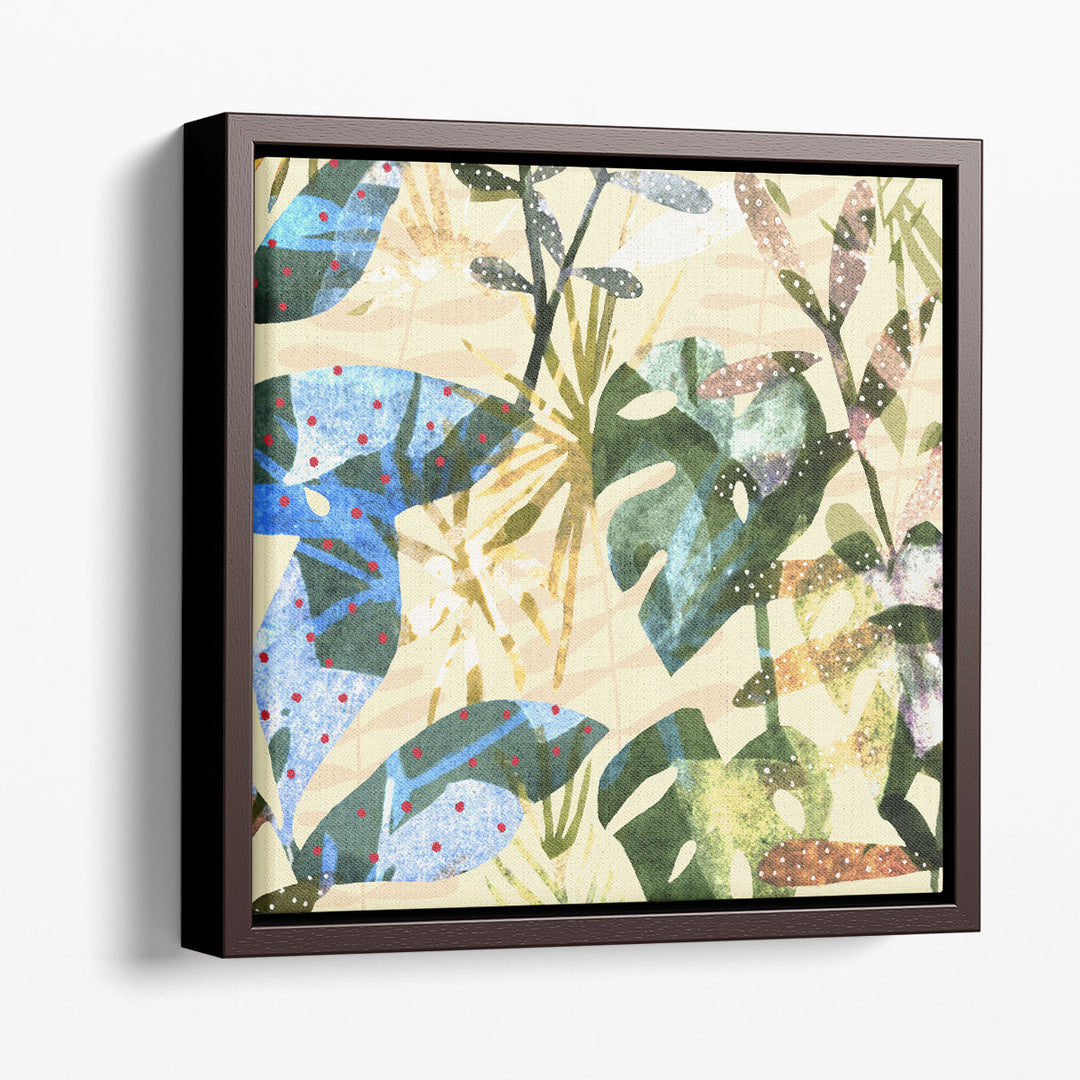 Abstract Tropical Canvas Art textured palm design