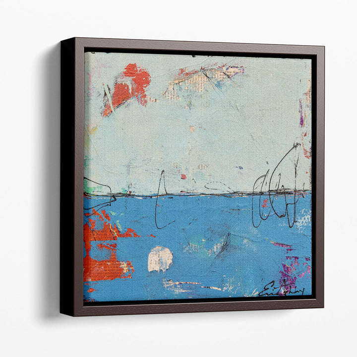 Contemporary Framed Art – modern abstract in soft blue hues