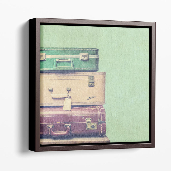 Retro suitcase wall decor capturing adventure