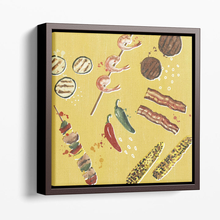 Seafood Kitchen Artwork – stylized shrimp and corn