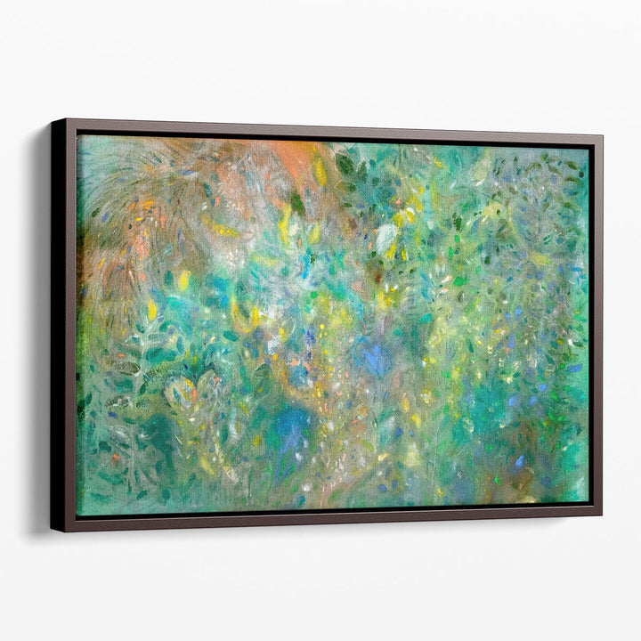 green abstract wall art modern painting