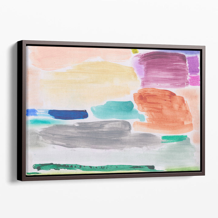 Contemporary Framed Wall Art – bright abstract design with layered brushwork