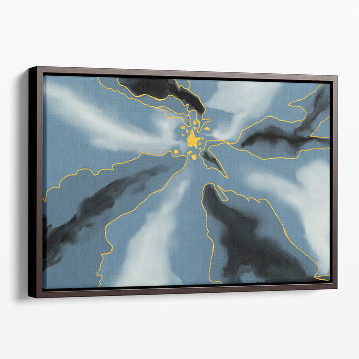 Modern abstract canvas prints fluid sapphire shapes