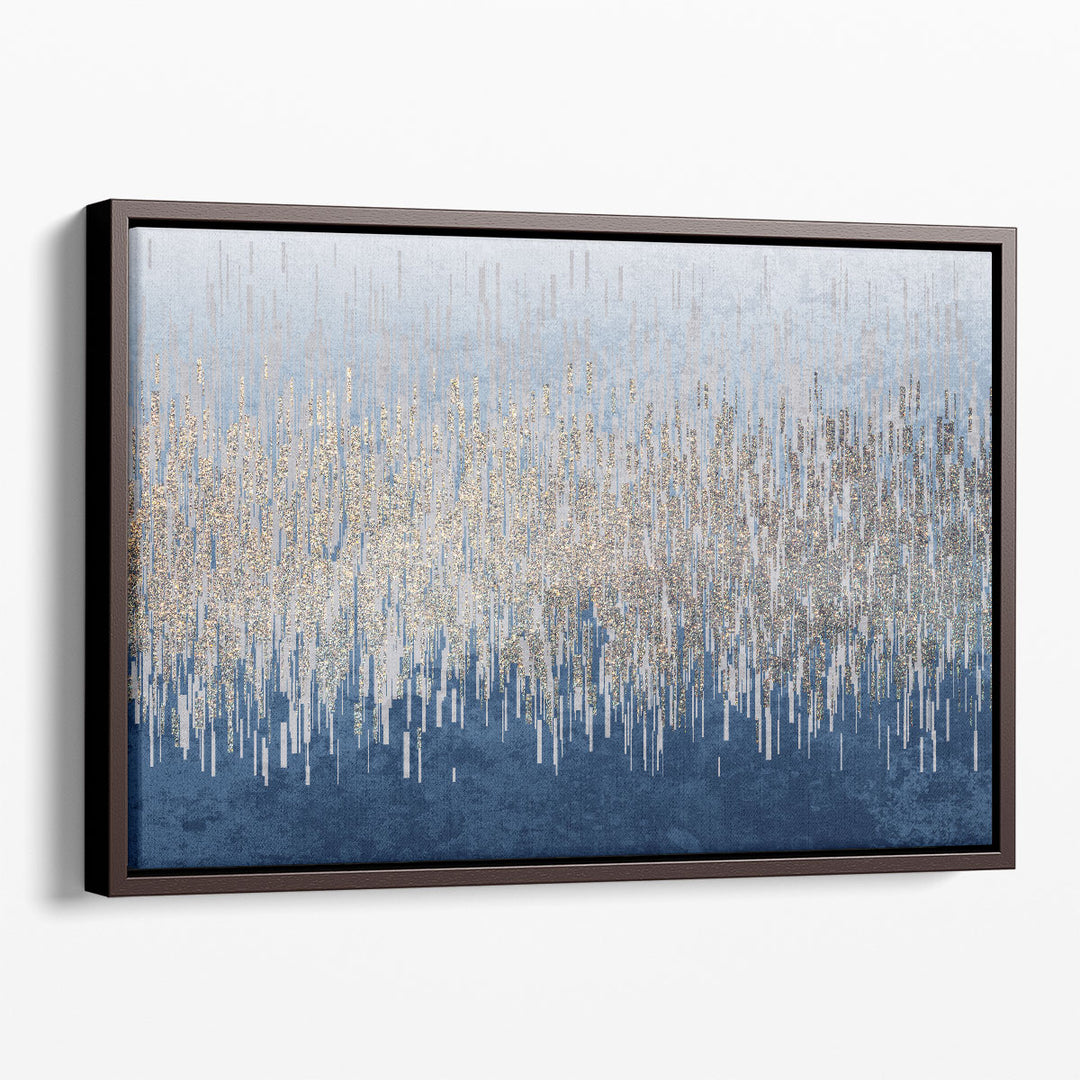 Framed Abstract Wall Art silver accent design