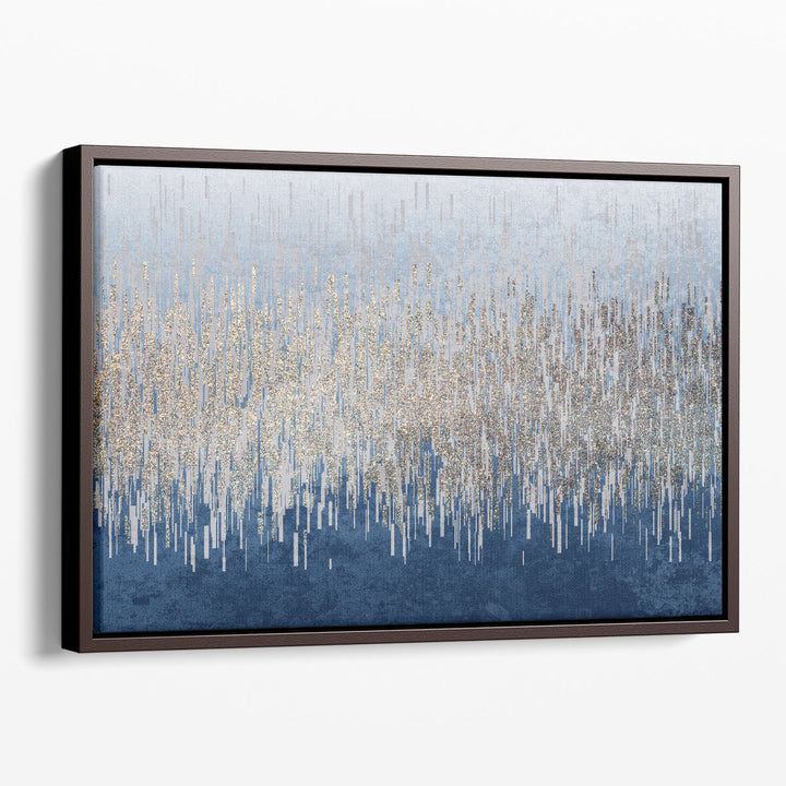 Framed Abstract Wall Art silver accent design