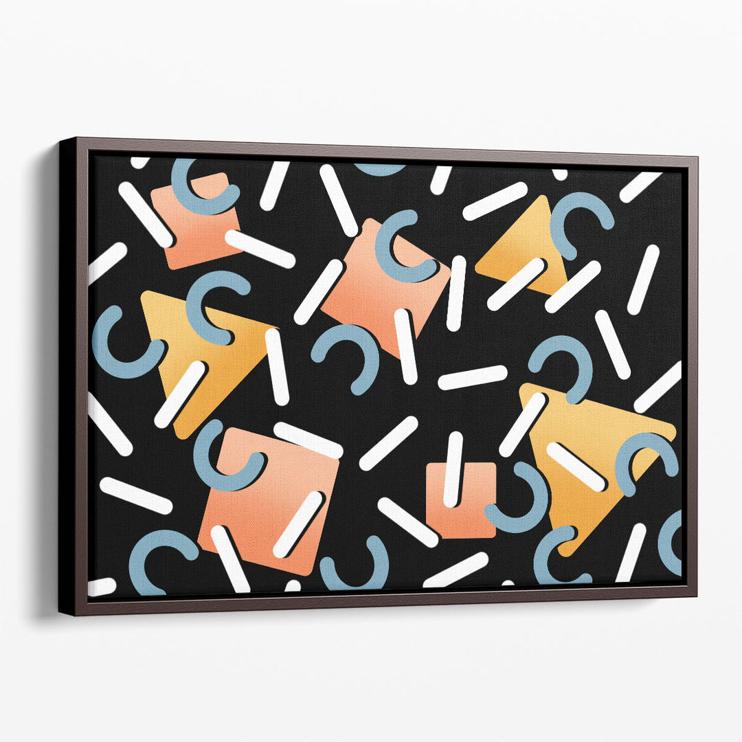 Geometric wall decor in black and blue